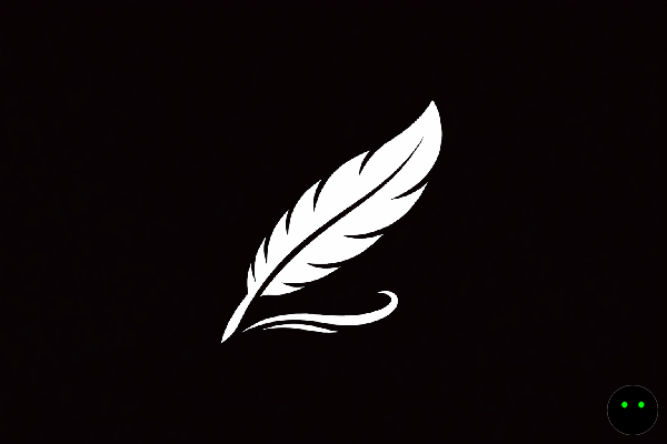 Création graphique avec une belle plume afin de symboliser la qualité rédactionnelle demandée plutôt que la quantité